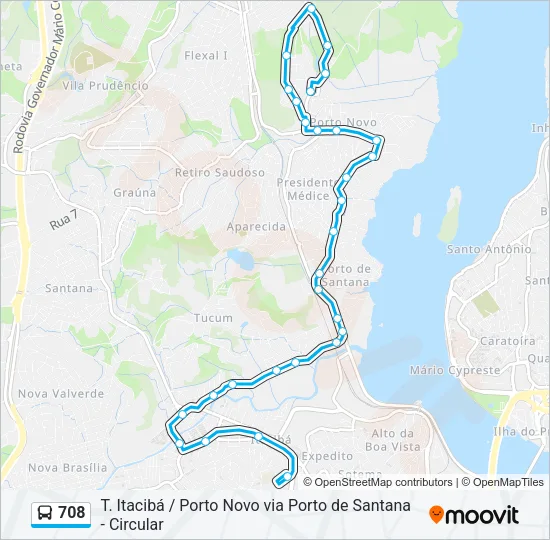 708 Bus Line Map