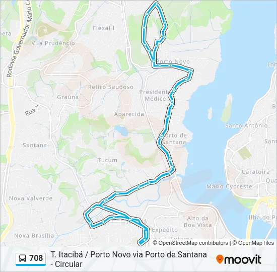 708 Bus Line Map