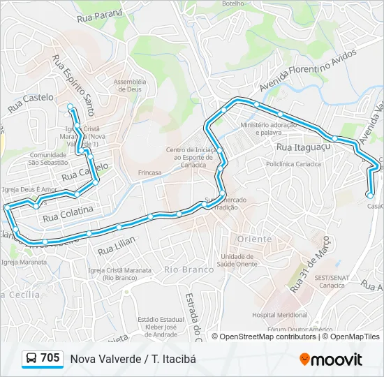 705 Bus Line Map