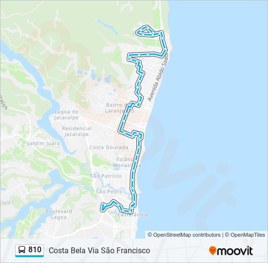 Mapa de 810 de autobús