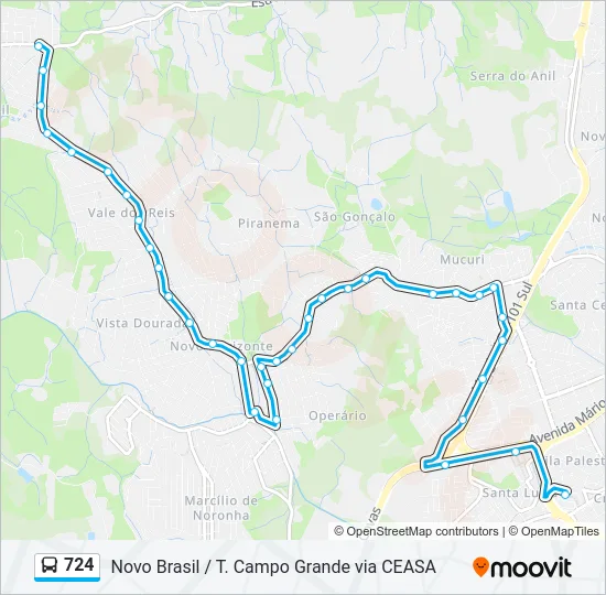 724 Bus Line Map