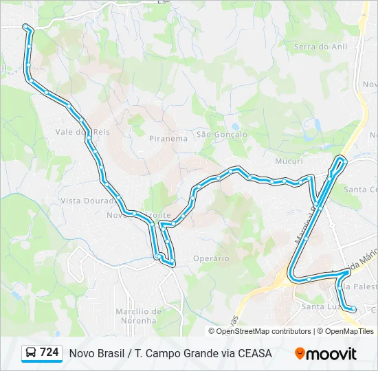 724 Bus Line Map