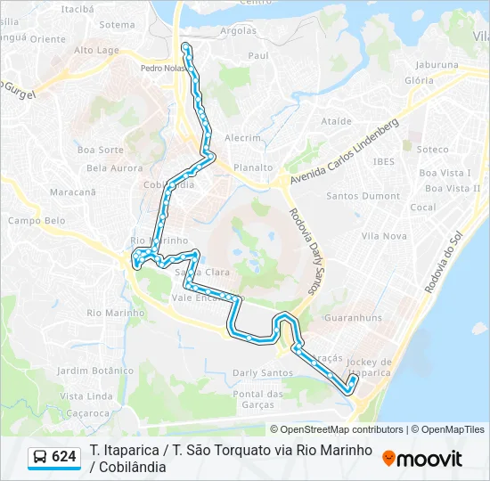 624 Bus Line Map