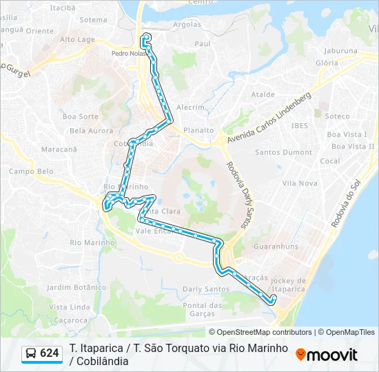 624 Bus Line Map