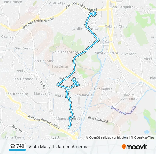 740 Bus Line Map