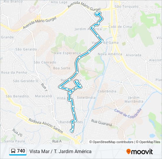 740 bus Line Map