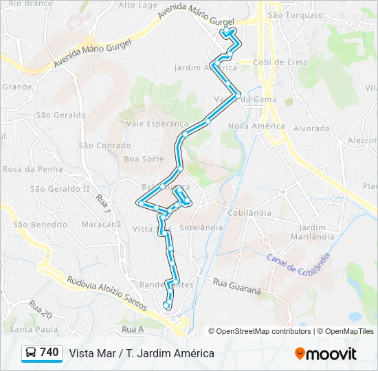 740 Bus Line Map