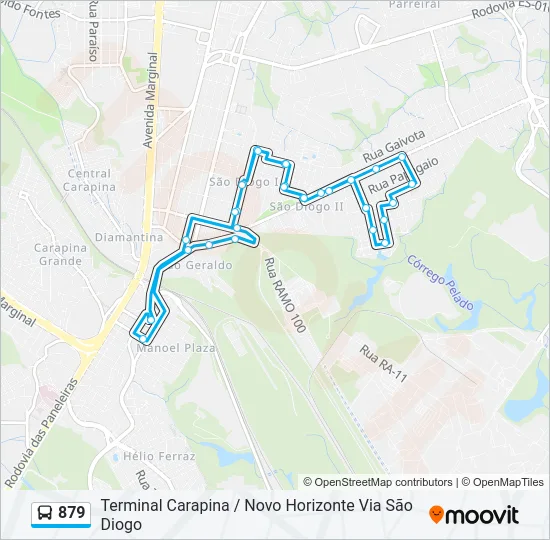 879 Bus Line Map