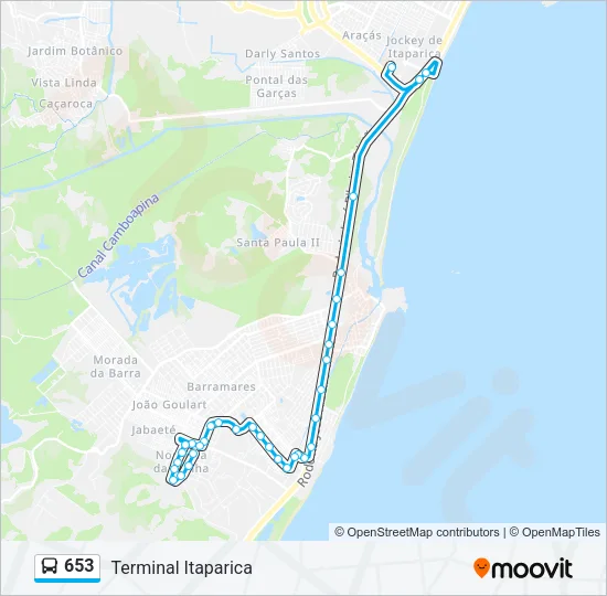 653 Bus Line Map