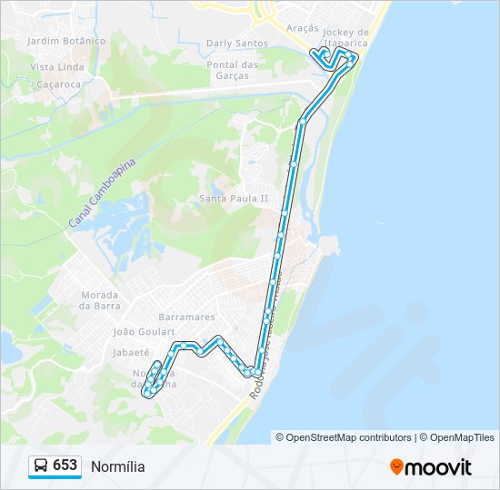 653 bus Line Map