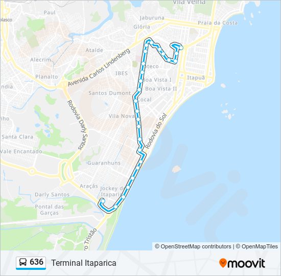 Mapa de 636 de autobús