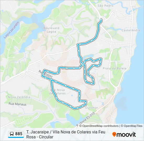 885 Bus Line Map