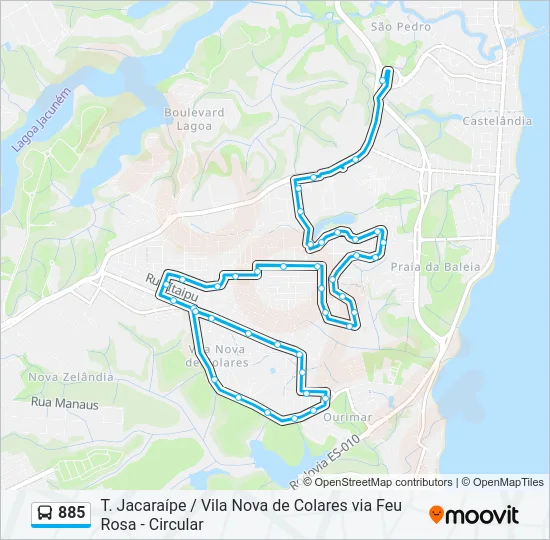 885 Bus Line Map