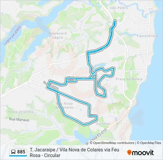 885 Bus Line Map