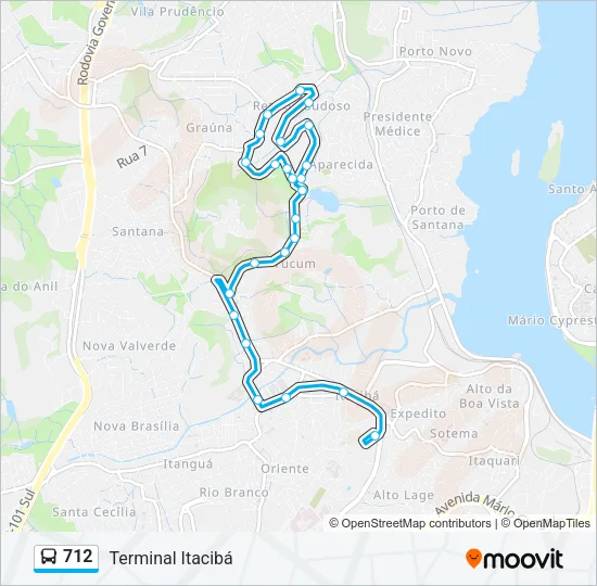 712 Bus Line Map