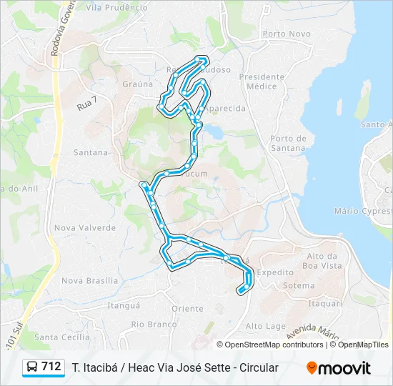 712 Bus Line Map