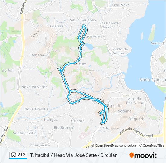 712 bus Line Map