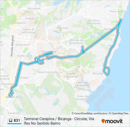 831 Bus Line Map