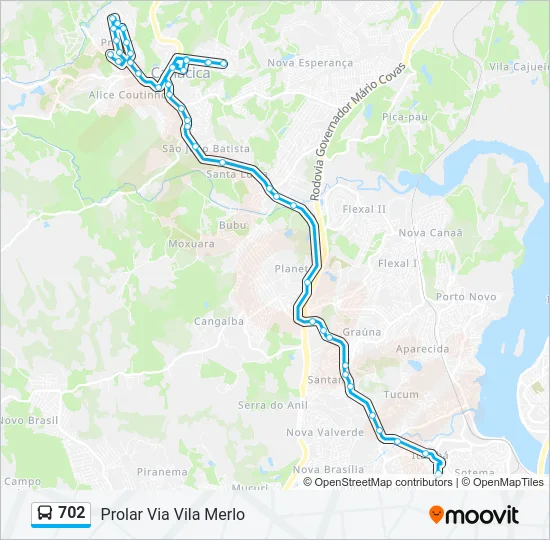 702 Bus Line Map