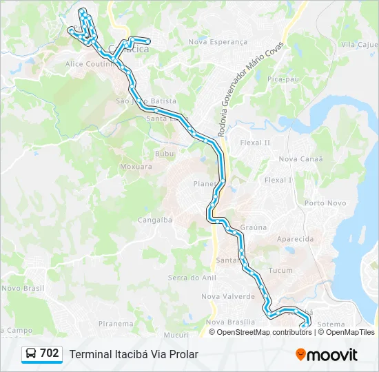 702 Bus Line Map