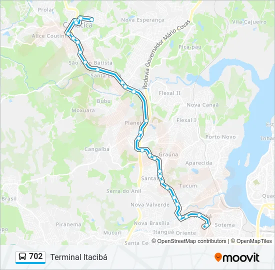 702 Bus Line Map
