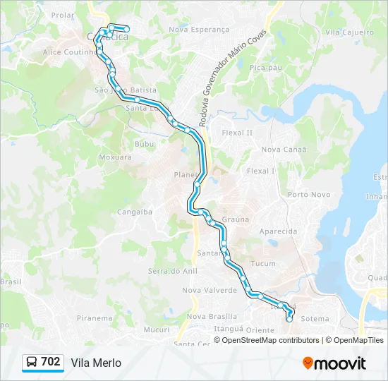 702 Bus Line Map