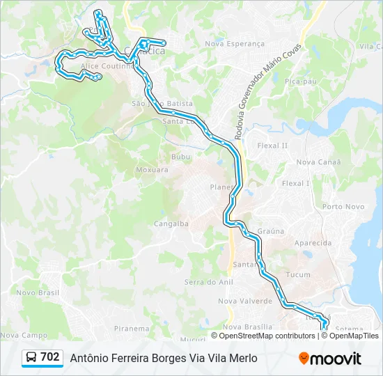 702 Bus Line Map