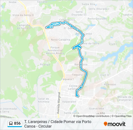 856 Bus Line Map
