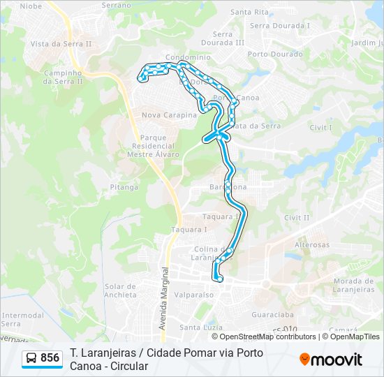 Mapa de 856 de autobús