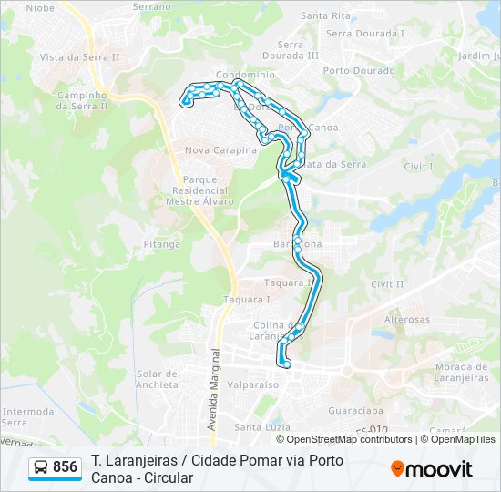 856 bus Line Map