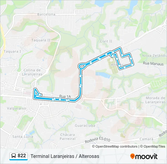 822 Bus Line Map