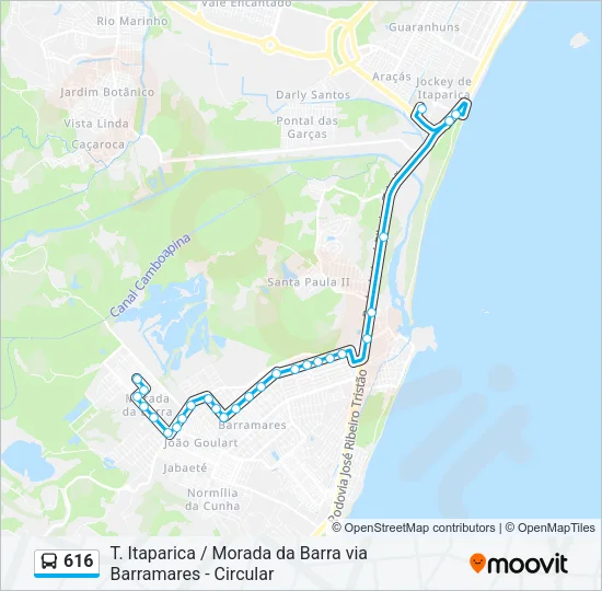 616 Bus Line Map