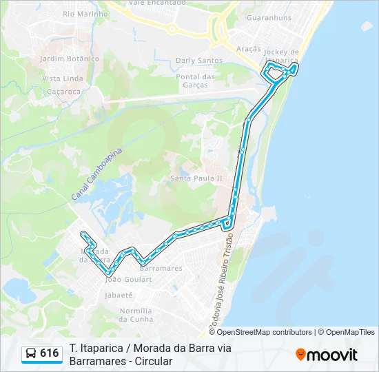 616 Bus Line Map