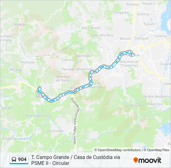 904 Bus Line Map