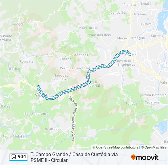 904 bus Line Map