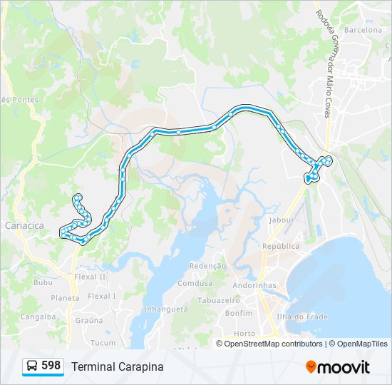 598 bus Line Map