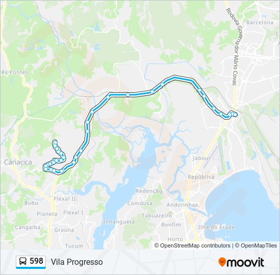 598 bus Line Map