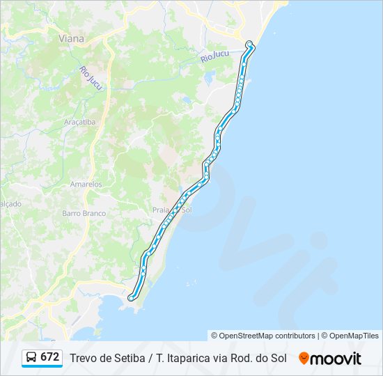 672 bus Line Map