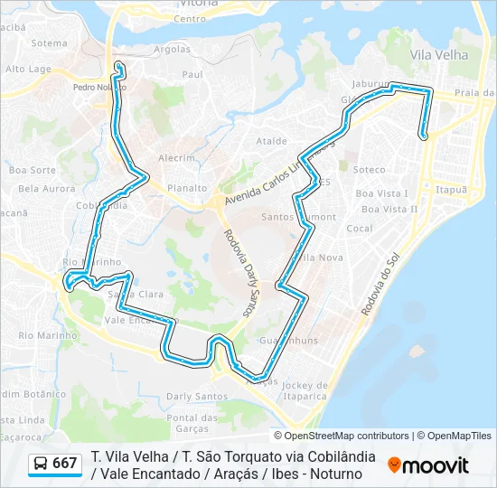 667 Bus Line Map