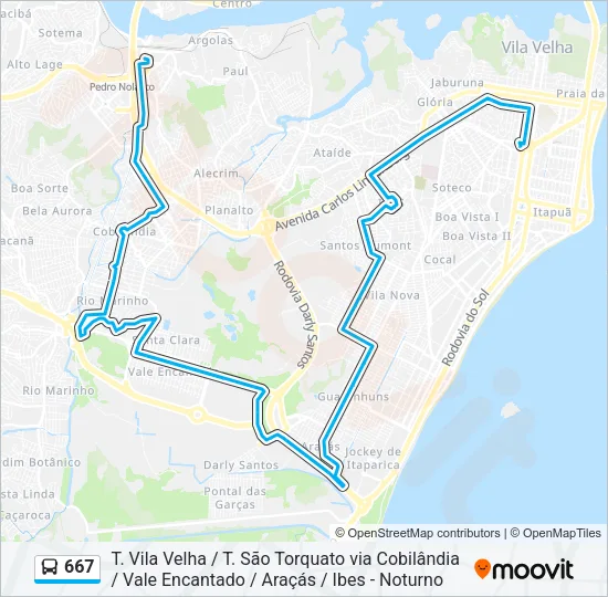 667 Bus Line Map