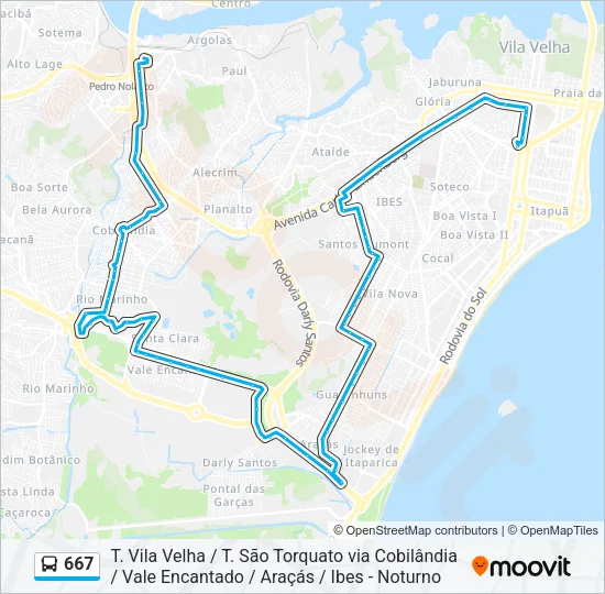 667 Bus Line Map