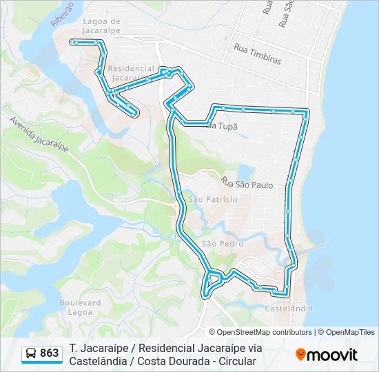 863 Bus Line Map