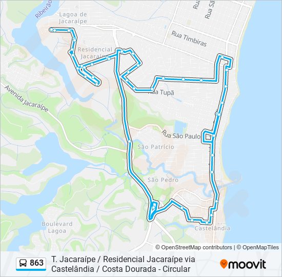 Mapa de 863 de autobús