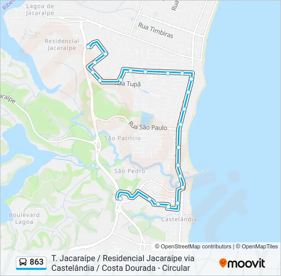 863 Bus Line Map