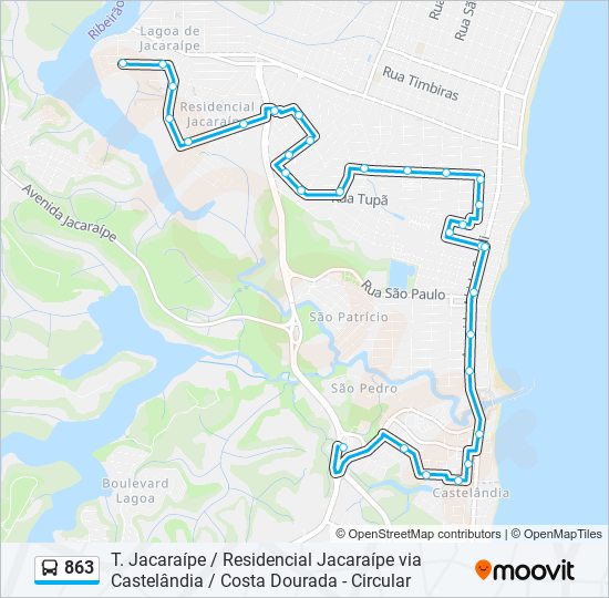 863 bus Line Map