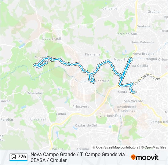 726 bus Line Map