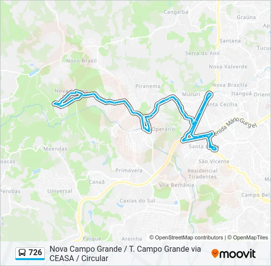 726 Bus Line Map