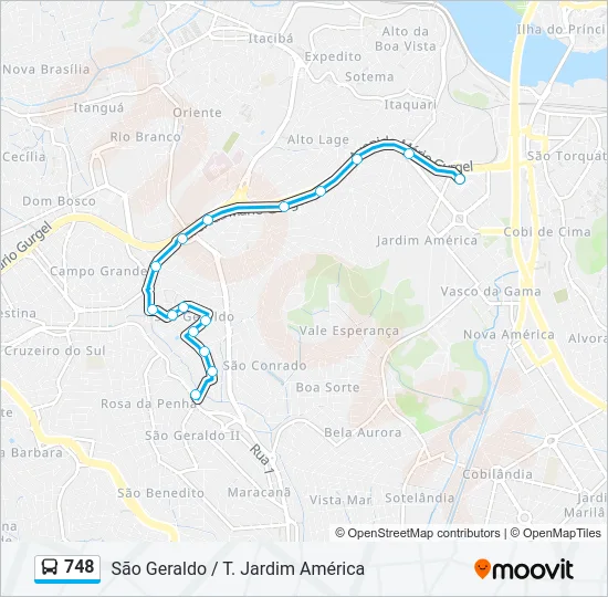 748 Bus Line Map