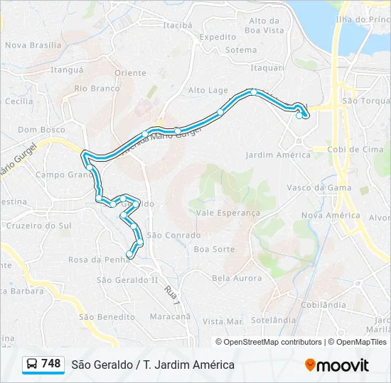 748 Bus Line Map