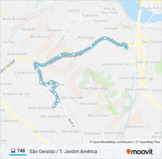 748 bus Line Map